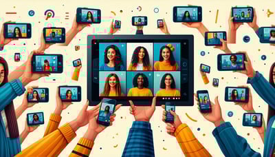 Illustration of bloggers and live streamers expanding their digital reach Illustration of bloggers and live streamers expanding their digital reach